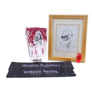 From Dusk Till Dawn (1996) - Lot 750 - Hand-Drawn Robert Rodriguez Sketch of Quentin Tarantino‘s Skull with Chairbacks and Crew Gifts