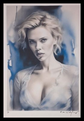 Scarlett Johansson - watercolor edition by Emma Wildfang - Large size | Catawiki