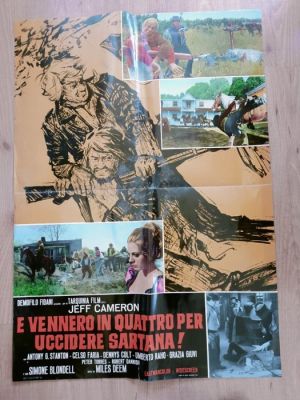 Jeff Cameron - manifesti cinema originali – “E vennero in quattro per uccidere Sartana!” (1969) - E vennero in quattro per uccidere Sartana! | Catawiki