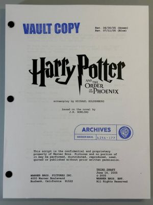Harry Potter and the Order of the Phoenix (2007) - Final Draft Script - Warner Bros. | Catawiki