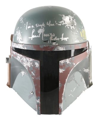 Temuera Morrison as Boba Fett in Star Wars (Beckett Witnessed) Signed The Black Series Prop Replica Helmet with Character Name & Quote | SWAU