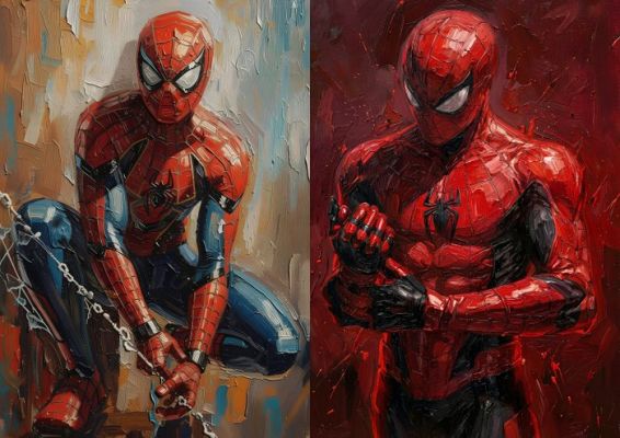 Boriani - 2 X Spiderman, oil limited new edition | Catawiki