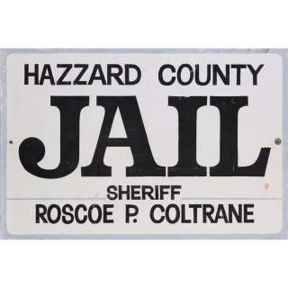 Lot 551 - Hazzard County Jail sign from The Dukes of Hazzard