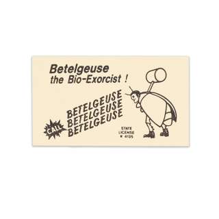 Betelguese Business Card Prop from Beetlejuice | Studio Auctions