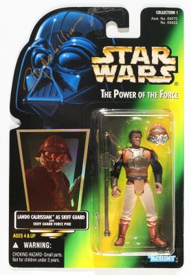 Billy Dee WIlliams as Lando Calrissian Skiff Guard in Star Wars: Return of the Jedi Signed Kenner Power of the Force Action Figure | SWAU