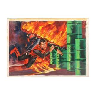 CAPTAIN SCARLET AND THE MYSTERONS (TV SERIES, 1967-1968) - Lot #238 : Original Hand-Painted End Credits Sequence Board No.10 Artwork by Ron Embleton