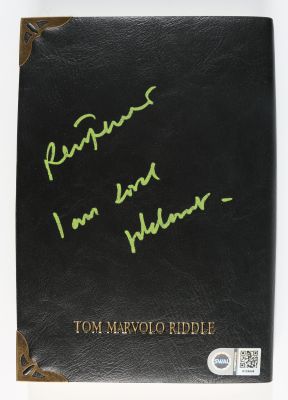 Ralph Fiennes as Lord Voldemort in Harry Potter (SWAU) Signed Prop Replica Tom Riddle Diary with Quote | SWAU