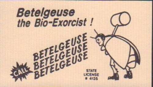 Beetlejuice prop business card | Piece of the Past