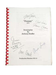 Hitchcock’s Frenzy Production Script With Cast Signatures | Premiere Props