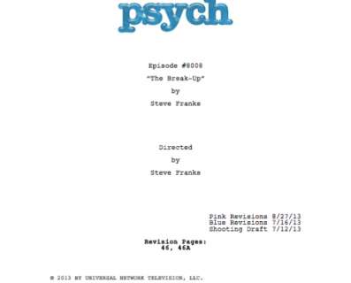 Psych | Autographed Series Finale Script | ScreenBid