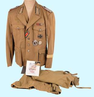 Lot 7 - Western Costume Afrika Korps Uniform From 1967 Film Tobruk Worn by George Peppard (MEM)