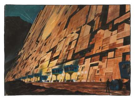 Ron Miller | [David Cronenberg] | “Mars City,” ca. 1984/5. A concept painting for David Cronenberg’s unproduced Total Recall | Sotheby’s