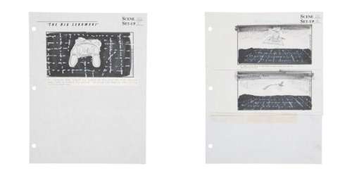 Lot 558 - The Big Lebowski | Two Pages, Scene 22 / Set-Up 4 - 5 | "Dream Sequence Scene" Original Storyboards