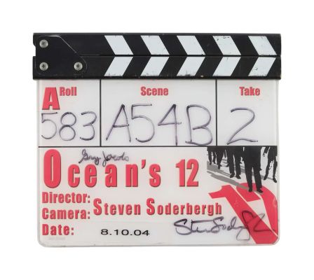 Jerry Weintraub | Lot #26 - "Ocean’s Twelve" Clapperboard, Signed by Steven Soderbergh | Julien’s