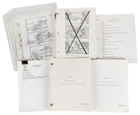 Lot 180 - [SCREENPLAYS]. Waterworld (Script + Storyboards). Universal Pictures, 1995. | Potter & Potter