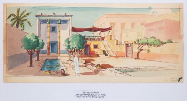 Lot 27 - A Bill Martin "The Egyptian" Courtyard Concept Set Design. | Van Eaton Galleries