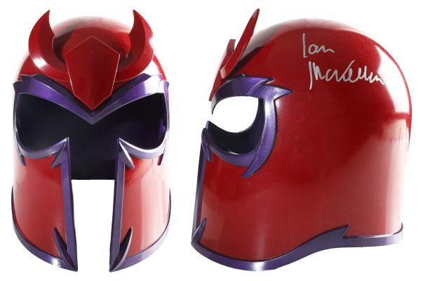 Ian McKellen as Magneto in X-Men (Beckett Witnessed) Signed Hasbro Legends Series Prop Replica Helmet | SWAU