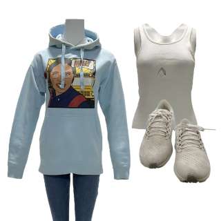 The Blackening Allison’s Grace Byers Pull-Over Hooded Sweatshirt, Tank Top, Zip-Front Pants & Lace-Up, Athletic Shoes | VIP Fan Auctions