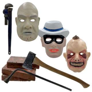 Dark Harvest Mask Set, Robber Mask, 3 Bricks, Axe, Tire Iron & Pipe Wrench | VIP Fan Auctions