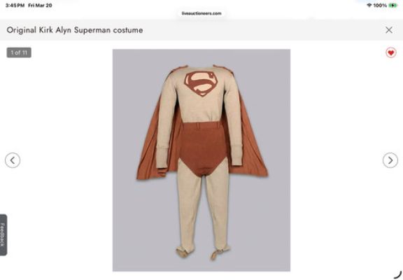 ORIGINAL KIRK ALYN SCREEN WORN TELEVISION SUPERMAN SUIT FROM 1948/1950 | eBay US (Buy It Now)