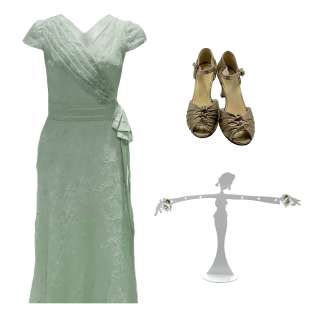 The Boys in the Boat Joyce Sidmars’s Hadley Robinson Sleeveless, Floor Length Formal Dress, Shoes & Earrings | VIP Fan Auctions