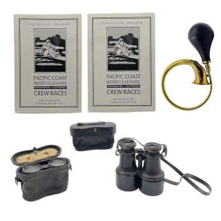 Lot ? - The Boys in the Boat Washington & California Race Fans’s 2 Binoculars w/ Case, Binoculars, Horn & 2 Programs | VIP Fan Auctions
