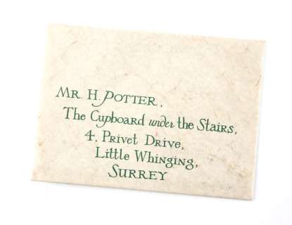 Lot 4277 - Harry Potter and the Philosopher‘s Stone (2001) A Hogwarts acceptance letter used in Chris…