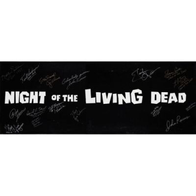 NIGHT OF THE LIVING DEAD FRANCHISE (1968-2009) - Lot #2125 : Key Franchise Cast and Crew-Autographed Night of the Living Dead Banner