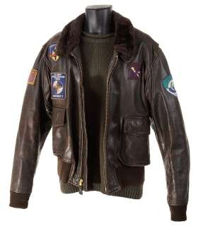 Lot 569 - Arnold Schwarzenegger "Adam Gibson" hero leather jacket and sweater from The 6th Day.