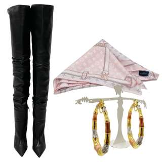 Power Book II Ghost Monet (Mary J Blige) Screen Used Scarf, Boots & Earrings Ep 101, 109, 204 | VIP Fan Auctions