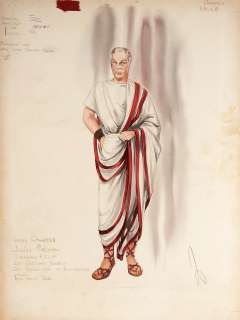 A Louis Calhern costume design sketch from "Julius Caesar" | Bonhams