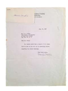 Howard Hughes Hughes Autographed Productions Stationary | Premiere Props