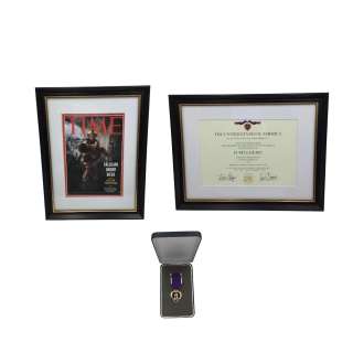 G20 Danielle Sutton (Viola Davis) Screen Used Framed Purple Heart Certificate, Framed Time Magazine Cover & Purple Heart Medal | VIP Fan Auctions