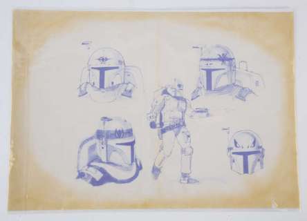 Star Wars. Episode V - The Empire Strikes Back (1980). Boba Fett Costume Design Dye Line Art Print.… | Ewbank’s