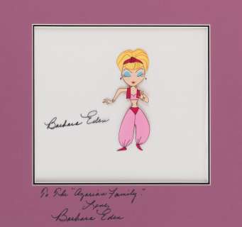 Lot 24 - I Dream of Jeannie opening credits animation cel signed by Barbara Eden.
