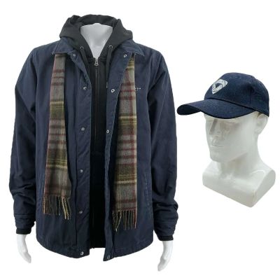 Lot #152: Play Dirty Grofield Screen Worn Jacket, Hat & Scarf Ch 6a Sc 157