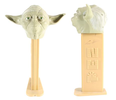 George Lucas Creator / Director of Star Wars (SWAU) Signed Giant 12" Jedi Master Yoda Electronic PEZ Candy Dispenser | SWAU