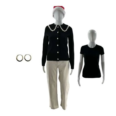 MERV Anna Screen Worn Santa Hat, Sweater, Jeans, Shirt & Earrings Ch 32 Sc 120pt1-121 | VIP Fan Auctions