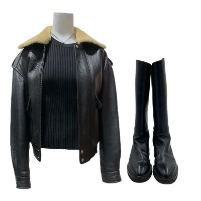 Power Book IV Force Claudia (Lili Simmons) Screen Worn Raey Jacket, Fur Collar, Bottega Veneta Sweater & Khatie Boots Ch 4 Ep 106 | VIP Fan Auctions