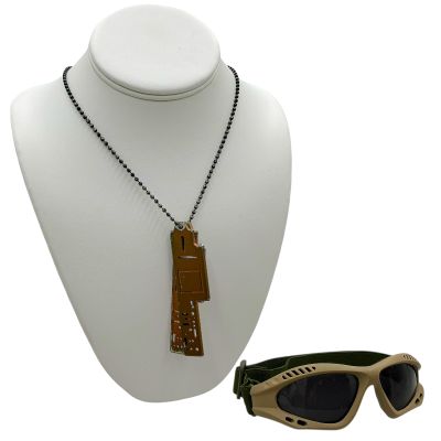 Terra Nova (2011) Mark Reynolds (Dean Geyer) Screen Used Mark Reynolds Goggles & Alice Washington Dog Tags | VIP Fan Auctions