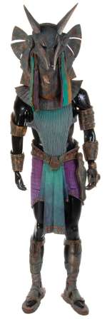 Lot 720 - Carlos Lauchu ‘Anubis‘ hero costume on mannequin from Stargate.