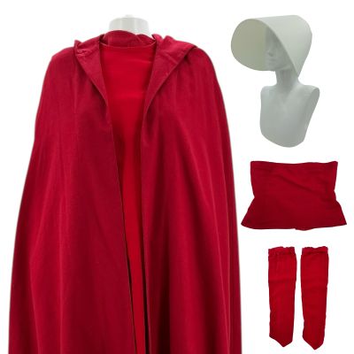 Lot 82: The Handmaid’s Tale Emily Malek Production Worn Cloak, Gown, Sweater, Pants, Corset, Sleeves & Bonnet | VIP Fan Auctions