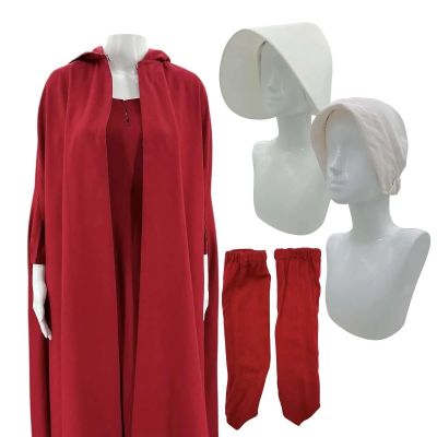 Lot 177: The Handmaid’s Tale Background Screen Worn Cloak, Dress, (2) Bonnets & Sleevelets Ss Multiple | VIP Fan Auctions