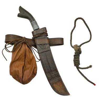 Lot 11: The Bluff Ercell Screen Used Belt & Sheath, Rubber Machete & Rope | VIP Fan Auctions