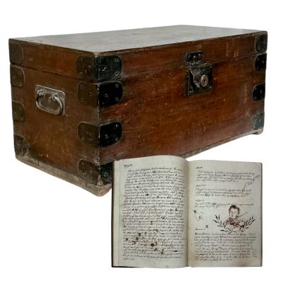 The Bluff Elizabeth Screen Used Log Of Captain Mary & Wood Chest | VIP Fan Auctions