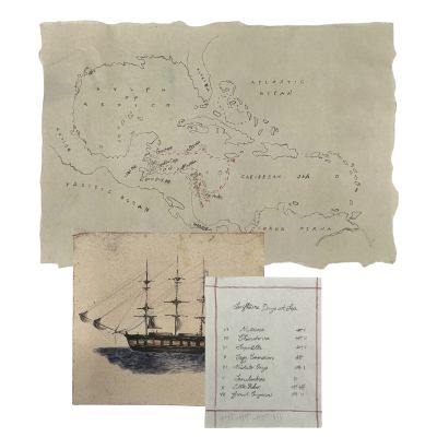 Lot 152: The Bluff Issac Screen Used Picture, Swift Sure Route & Maps | VIP Fan Auctions