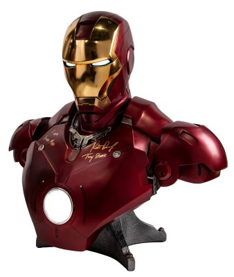 Robert Downey Jr. Signed, Inscribed 2019 Sideshow Collectibles x Legacy Effects Limited Edition Iron Man Mark III Life-Size Bust – Includes Adapter, Remote, & Original Shipping Box – 26.25 x 27 x 14 – Beckett LOA | Goldin