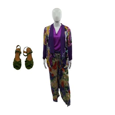 Lot 114: The Sheep Detectives Beth Pennock Screen Worn Wrap Trousers, Heels, Kimono & Blouse Ch 2 Sc 15-24 | VIP Fan Auctions