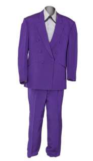 A purple two-piece double-breasted suit, two shirts and a metal ring, worn by Russell Crowe as the character, ’Sid 6.7’, in the film, Virtuosity (1995) | Smith&Singer