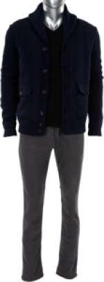 Succession (HBO® Original, 2018-2023) Kieran Culkin "Roman Roy" Polo by Ralph Lauren Cardigan, T-shirt, Levi Jeans, Hu...